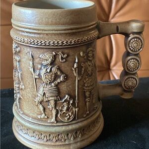 Vintage Gerz West Germany Ceramic Beer Stein - Medieval Knights